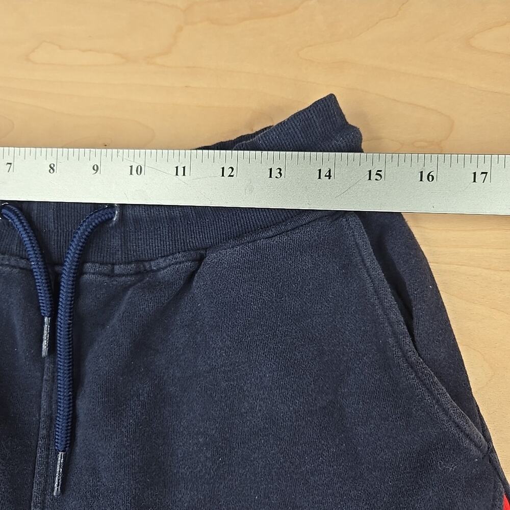 Staple Pigeon Men's Sweat Short Navy Blue/Red Fleece Striped Logo Size L - Picture 8 of 12